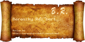 Bereszky Róbert névjegykártya